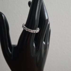Silver Crystal Eternity Ring
